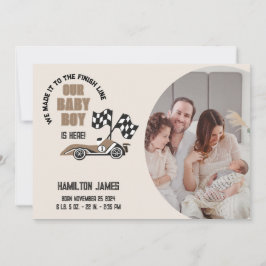 Anuncio Race Car Baby Boy Nacimiento