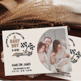 Anuncio Race Car Baby Boy Nacimiento Foto