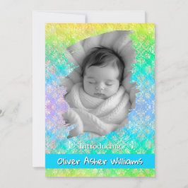 Anuncio [Rainbow Damask] Soft Pastels Baby Boy Birth