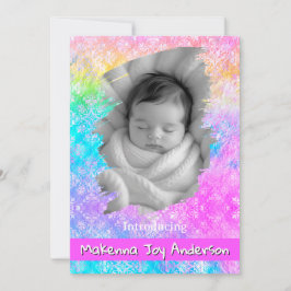 Anuncio [Rainbow Damask] Soft Pastels Baby Girl Birth