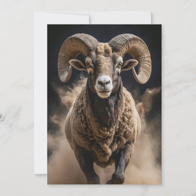 Anuncio Ram Wild Animal Elegant Dramatic Mist Retrato (Anverso)