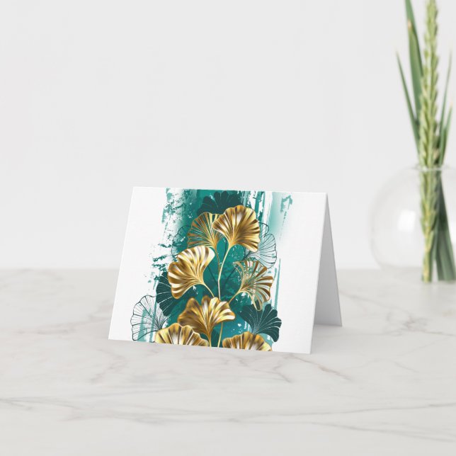 Anuncio Rama con hojas doradas Ginko Biloba (Anverso)