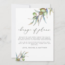 Anuncio Ramas de olivo acuarela Cambio de planes Boda