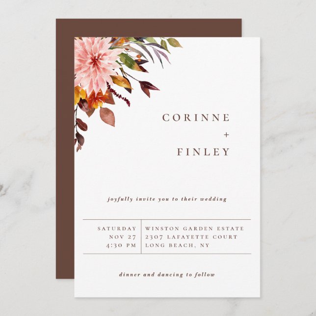 Anuncio Ramo de boda de otoño rústico (Anverso / Reverso)