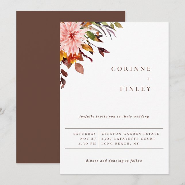 Anuncio Ramo de otoño rústico de boda (Anverso / Reverso)