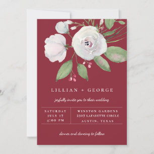 Anuncio Ramo Floral Blanco Rojo Borgoña Boda