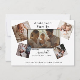 Anuncio Random Family Photo Collage Birth Announcement
