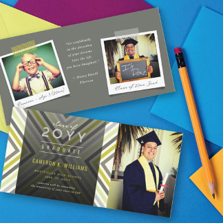 Anuncio Rayas diagonales coloridas Foto de graduación de m