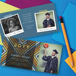 Anuncio Rayas diagonales coloridas Foto de graduación de m