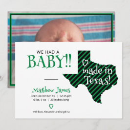Anuncio Rayas verdes/negras hechas en Texas Photo Baby