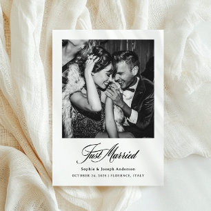 Anuncio Recién Casados con Foto Elegante Huida