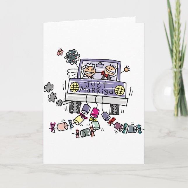 Anuncio Recién Casados Novia Y Novio Celebración De Boda (Anverso)