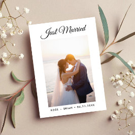 Anuncio Recién Casados Script Moderno Personalizado Boda F