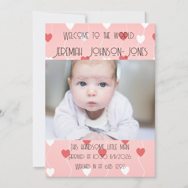 Anuncio Recién llegada de Baby Boy (Anverso)