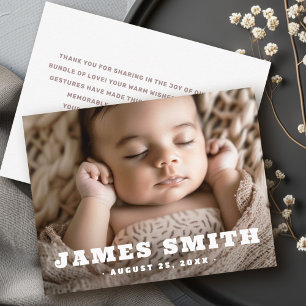 Anuncio Recién nacido de nombre retro, gracias