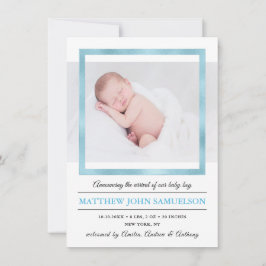 Anuncio Recién nacido de Relieve metalizado dorado azul BO