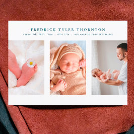 Anuncio recién nacido foto collage azul bebé bebé