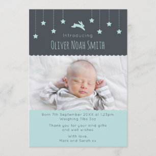 Anuncio Recién nacido niño invitación/carta de agradecimie