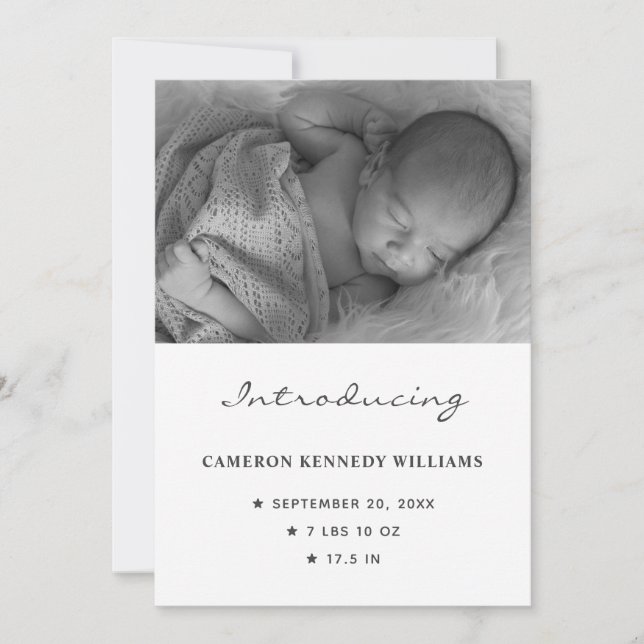 Anuncio Recién Nacido Personalizado Cute Foto Hola Nacimie (Anverso)