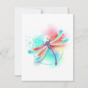 Anuncio Red dragonfly on watercolor background