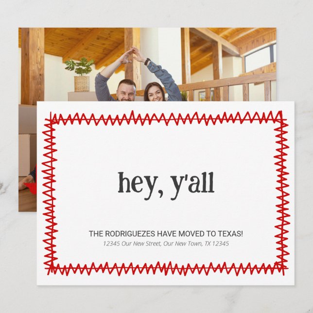 Anuncio Red Hey Y'all - Trasladado a Texas (Anverso / Reverso)
