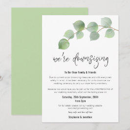 Anuncio Reduciendo el tamaño de la boda Guion moderno Euca