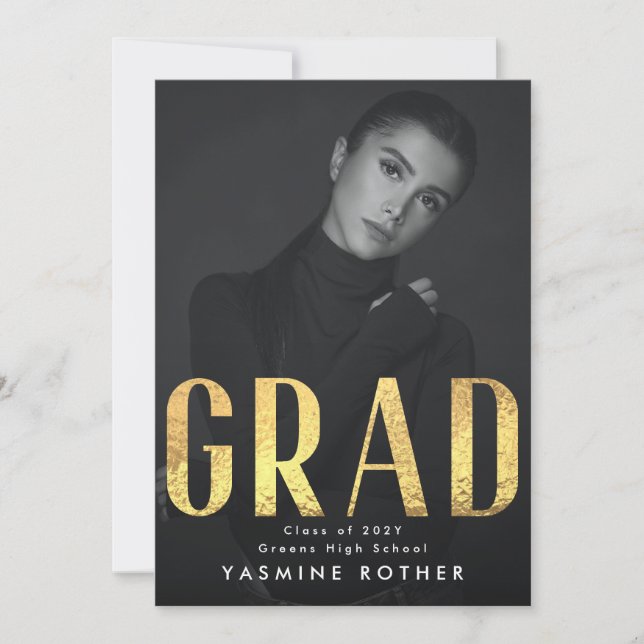 Anuncio Relieve metalizado dorado Amarillo Negrita Foto GR (Anverso)