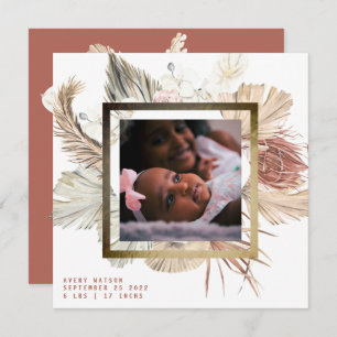 Anuncio Relieve metalizado dorado Frame Boho Pampas Boho P