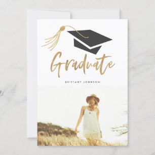 Anuncio Relieve metalizado dorado moderno de Cap y Tassel 