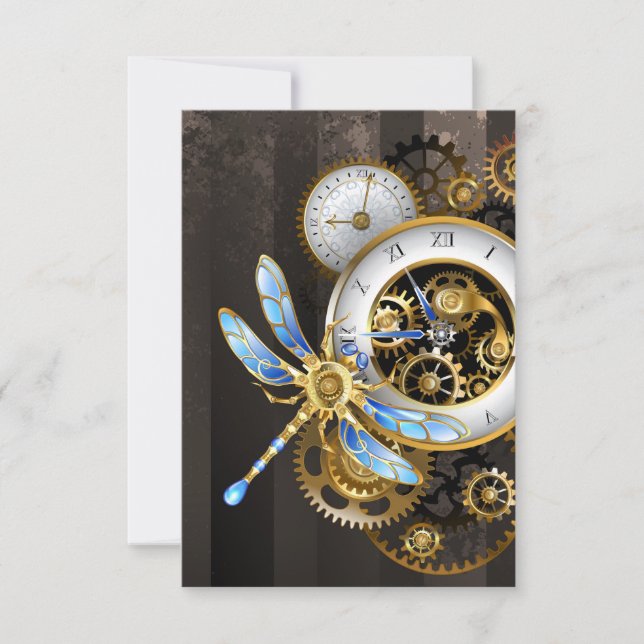 Anuncio Reloj Steampunk con libélula mecánica (Anverso)
