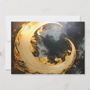 Anuncio Remolino abstracto moderno de oro negro Luna