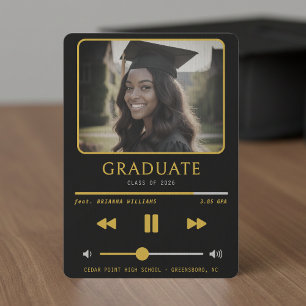 Anuncio Reproductor de MP3 de música graduación negro y do