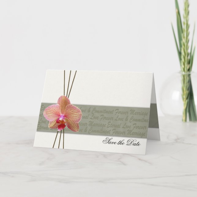 Anuncio Reserva elegante de la orquídea la fecha - orden (Anverso)