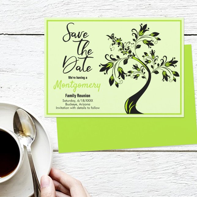 Anuncio Reserva la fecha | Reunión de la familia de árbole (Subido por el creador)