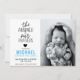 Anuncio Respuesta a nuestros oraciones Foto Nacimiento de 