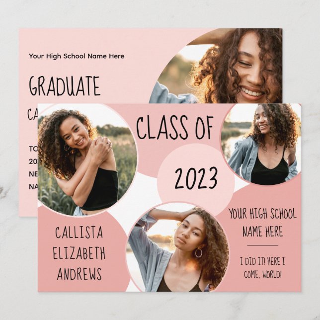 Anuncio Resumen Graduación de la foto de Círculo Rosa Geo (Anverso / Reverso)