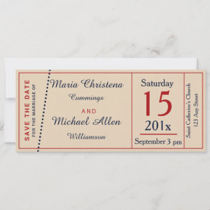 Anuncio Retro de Entrada de Boda Guardar la Fecha