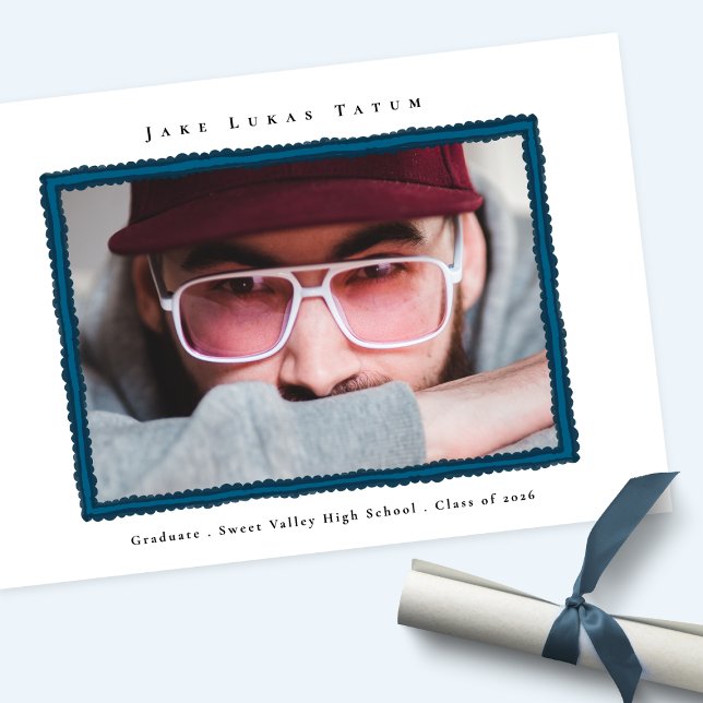 Anuncio Retro Photo Blue Frame Graduation High School (Subido por el creador)