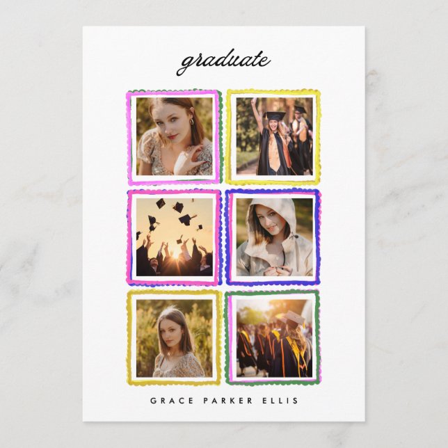 Anuncio Retro Photo Collage Frames Graduation High School (Anverso)