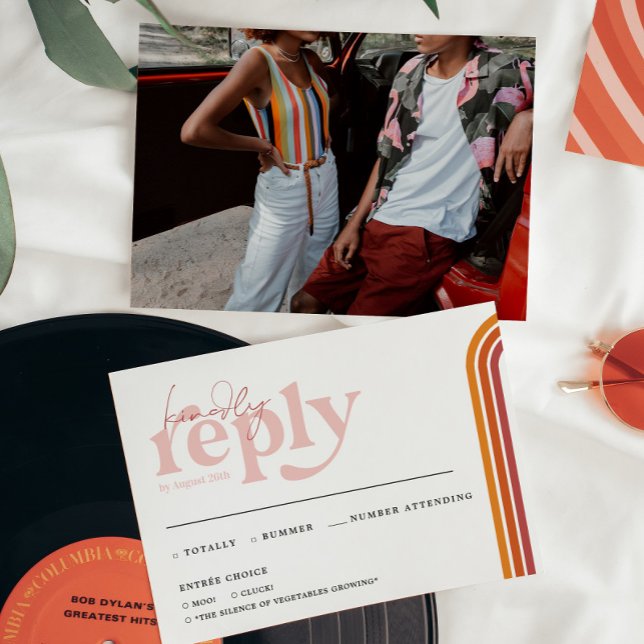 Anuncio Retro Setentis Stripes | RSVP de boda (Subido por el creador)
