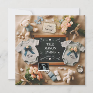 Anuncio Revelación de doble embarazo en medios sociales, d