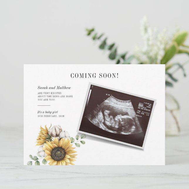 Anuncio Revelación de Eucalipto Floral de girasol Sonogram (Anverso de pie)