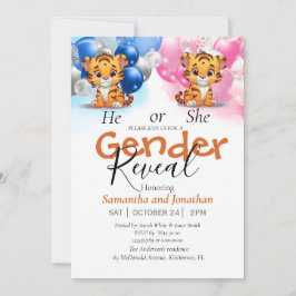 Anuncio Revelación del sexo en baby shower Globos rosas y