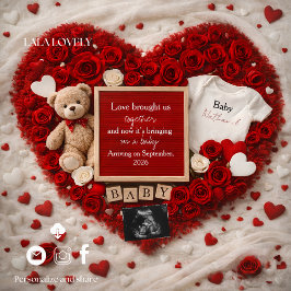 Anuncio Romantic baby reveal pregnancy announcement card