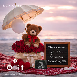 Anuncio Romantic Baby Reveal Pregnancy announcement card 