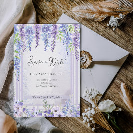 Anuncio Romantic Lavender Wisteria Save the Date