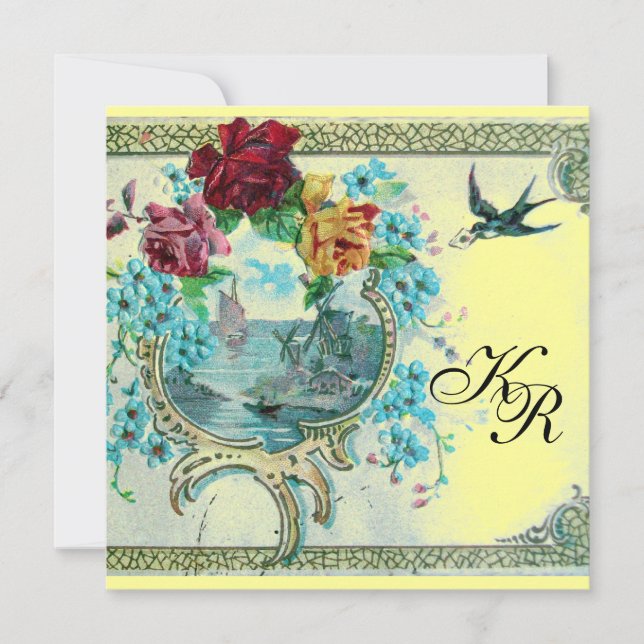 Anuncio ROMANTİCA 3 MONOGRAM ,Boda amarillo azul (Anverso)