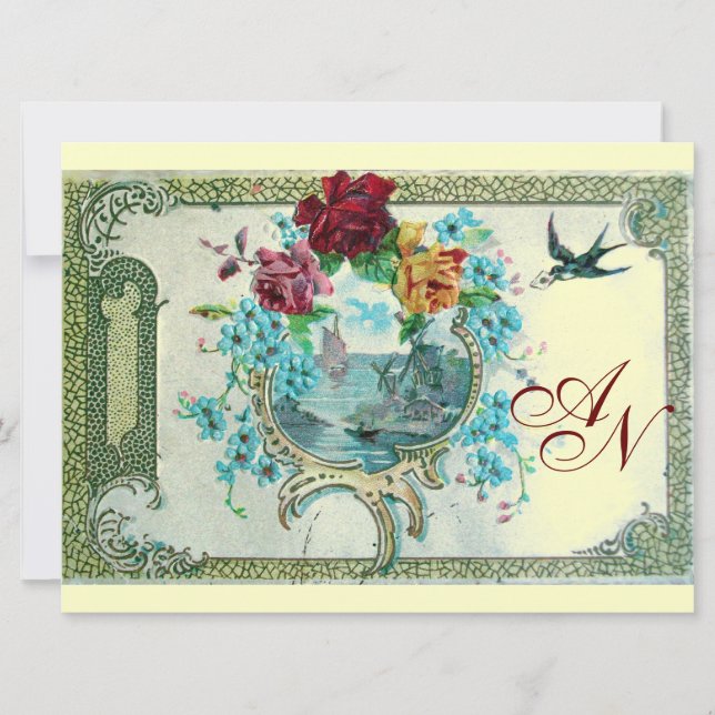 Anuncio ROMANTİCA 3 Papel metálico de oro MONOGRAM (Anverso)