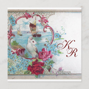 ANUNCIO ROMÁNTICA BODA FLORAL ELEGANTE MONOGRAMA