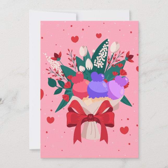 Anuncio Romántico Helado Cream Bouquet Cute Flores Corazón (Anverso)